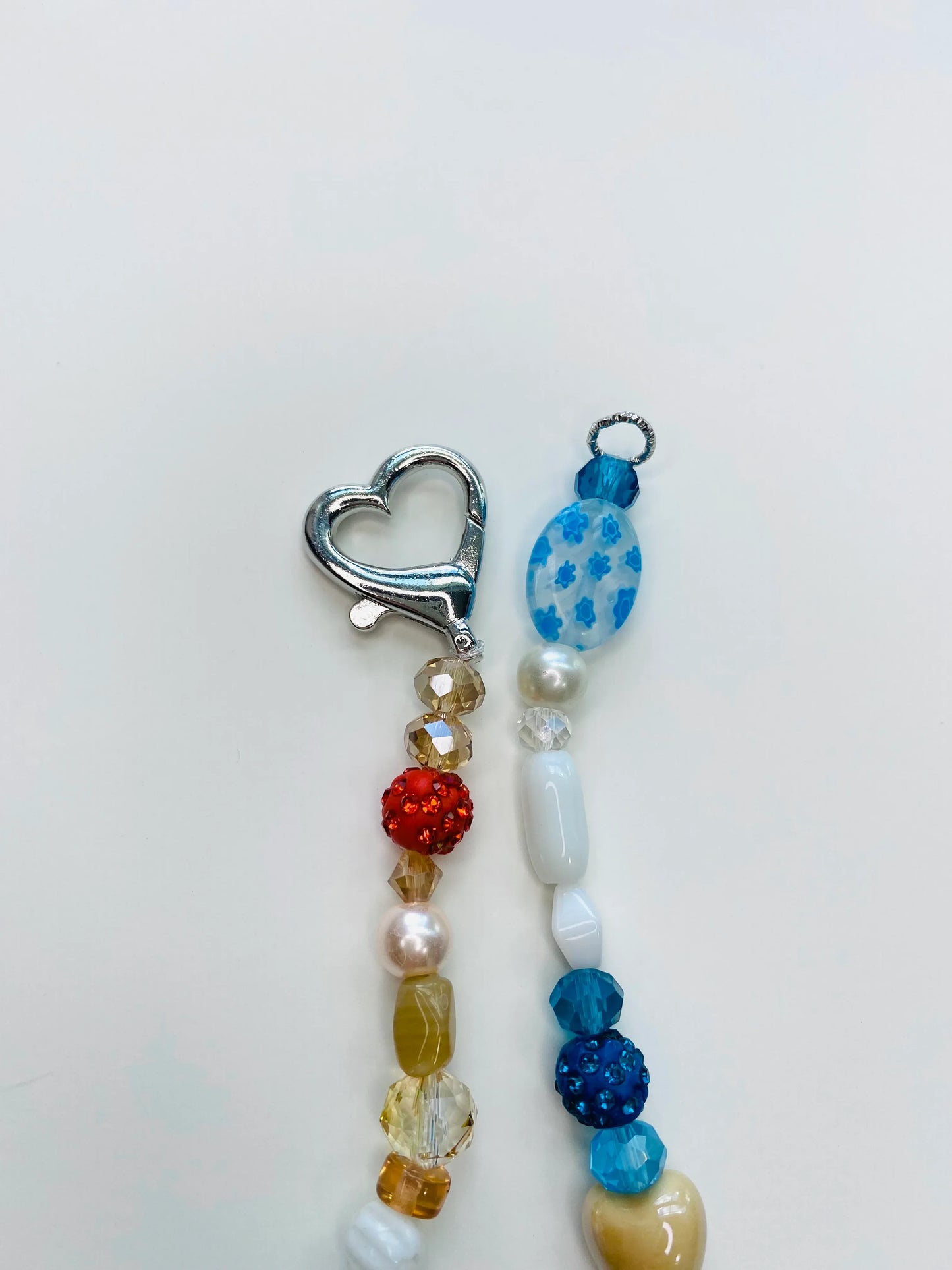 Neutral Tones with Red and Blue Colors Sparkle Handmade Necklace - Da G.A.T.E 33