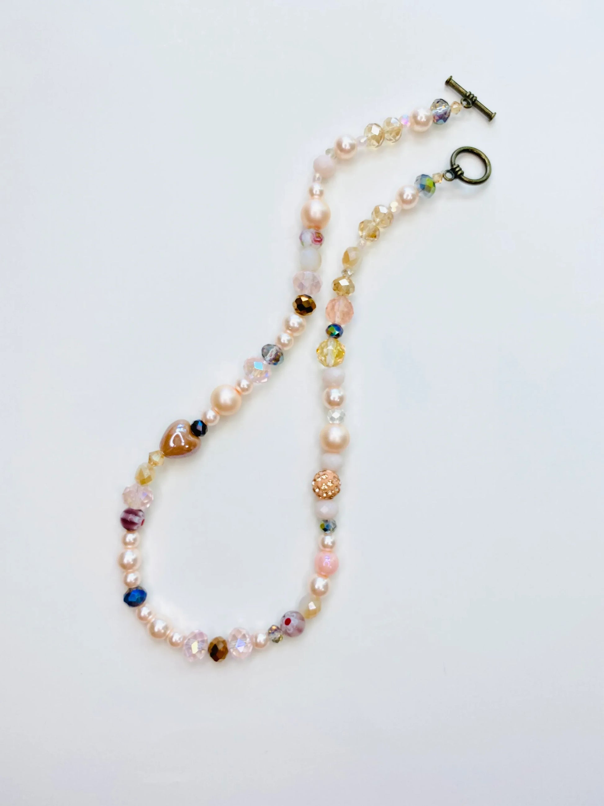 Neutral Tones Pearl & Sparkle Handmade Necklace - Da G.A.T.E 33