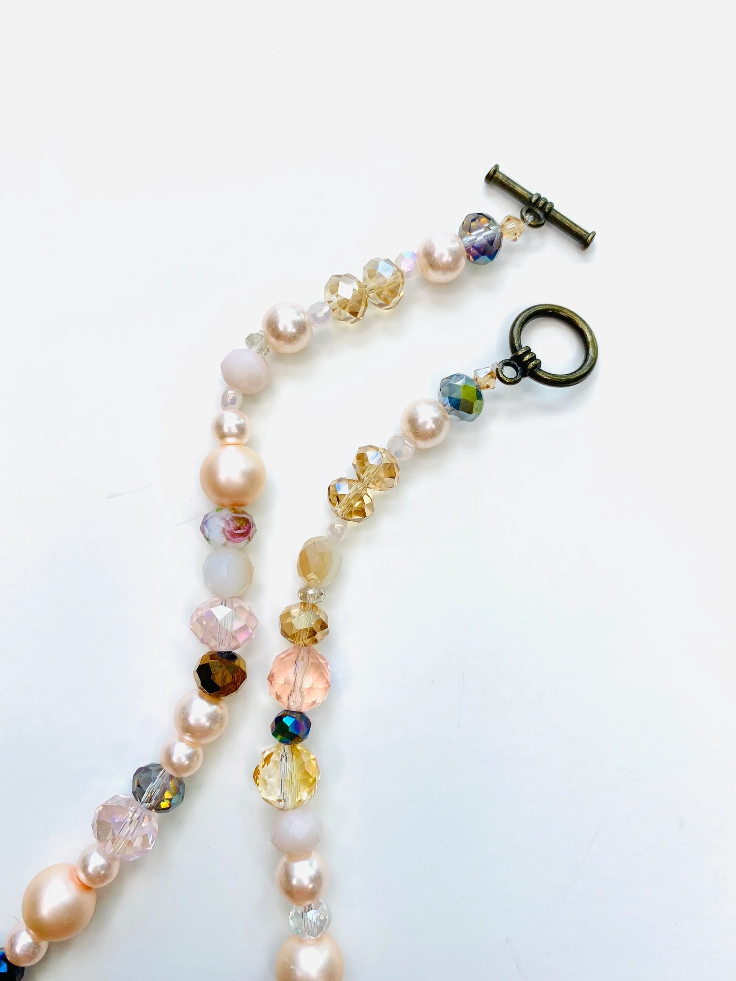 Neutral Tones Pearl & Sparkle Handmade Necklace - Da G.A.T.E 33