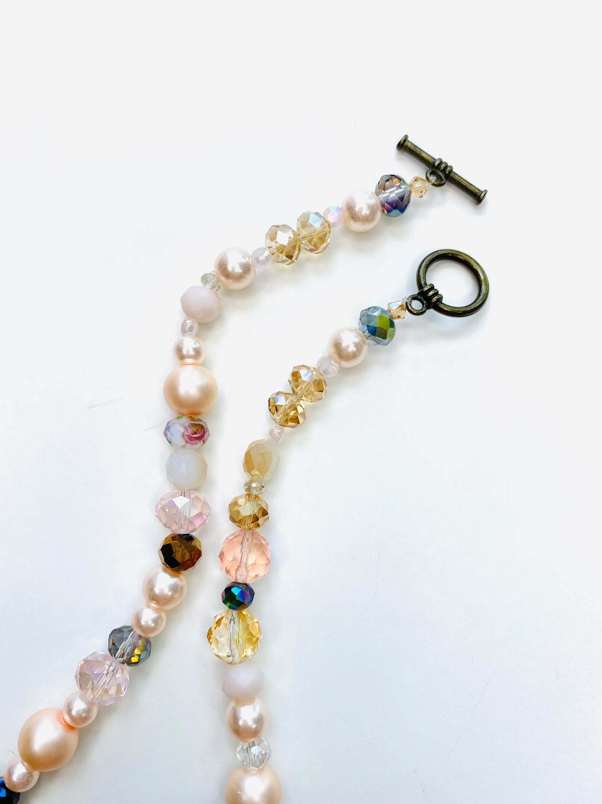 Neutral Tones Pearl & Sparkle Handmade Necklace - Da G.A.T.E 33