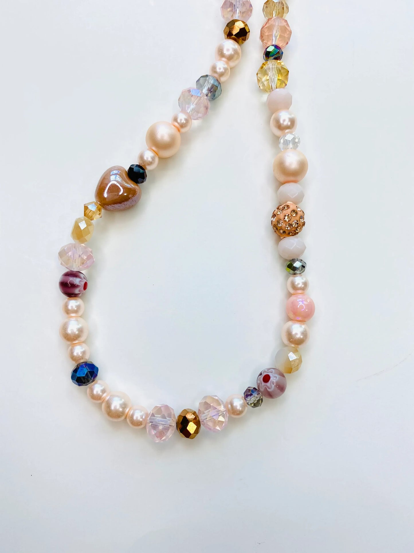 Neutral Tones Pearl & Sparkle Handmade Necklace - Da G.A.T.E 33