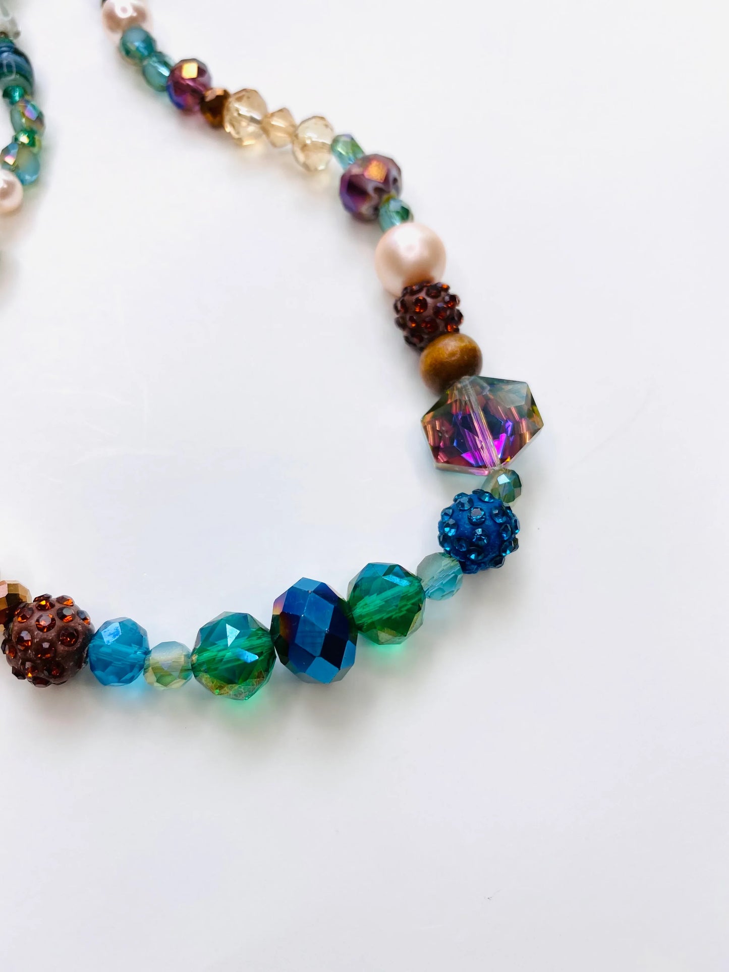 Warm Neutral Tones Sparkle Handmade Necklace - Da G.A.T.E 33
