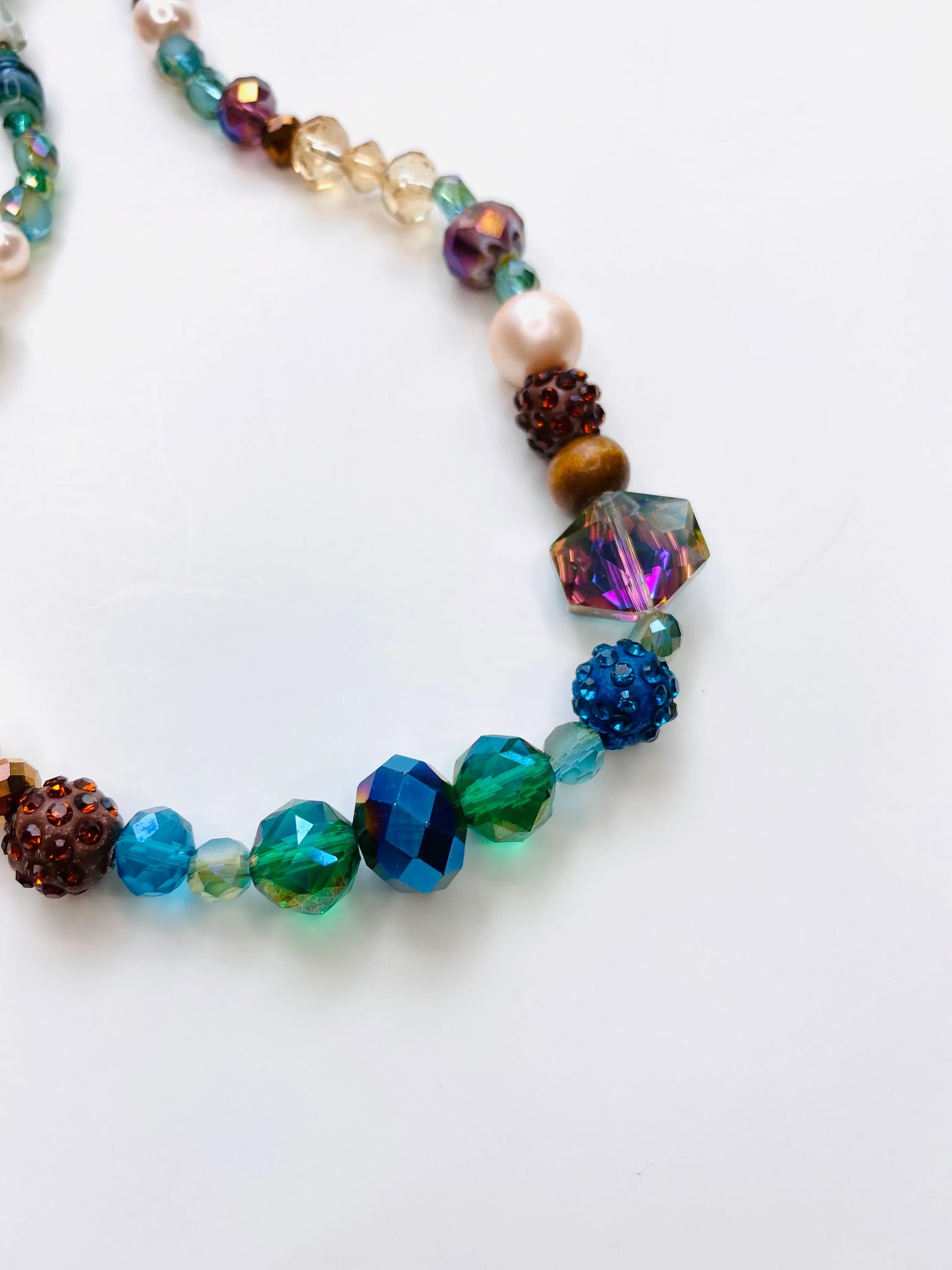 Warm Neutral Tones Sparkle Handmade Necklace - Da G.A.T.E 33
