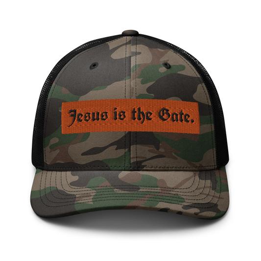 Jesus is the Gate. Camouflage trucker hat - Da G.A.T.E 33