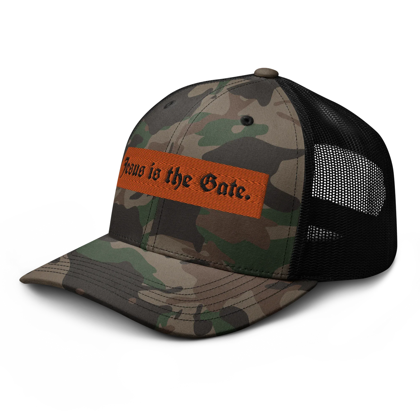 Jesus is the Gate. Camouflage trucker hat - Da G.A.T.E 33