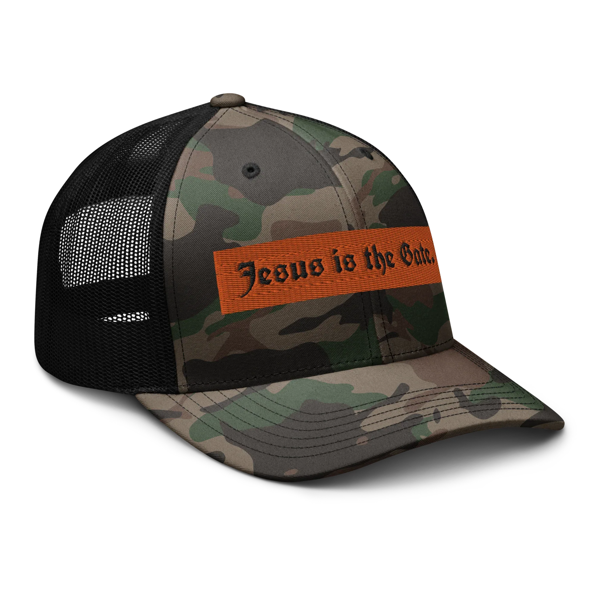 Jesus is the Gate. Camouflage trucker hat - Da G.A.T.E 33