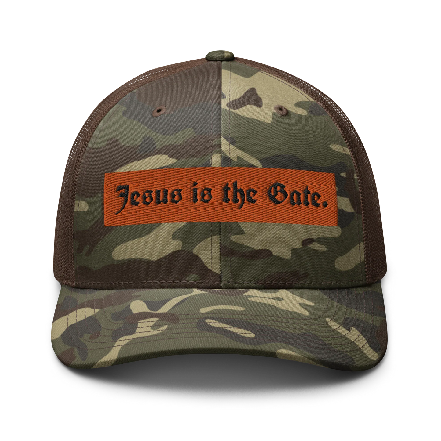 Jesus is the Gate. Camouflage trucker hat - Da G.A.T.E 33