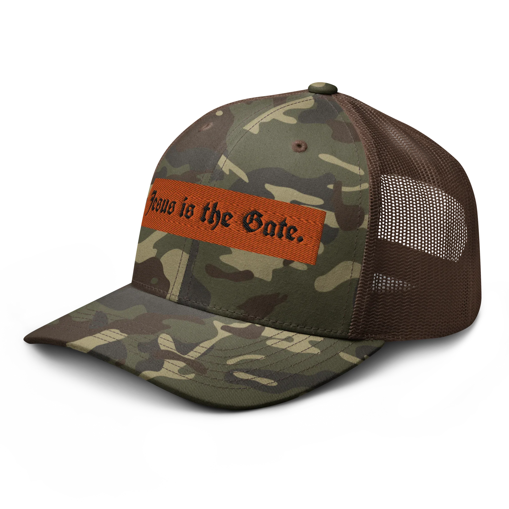 Jesus is the Gate. Camouflage trucker hat - Da G.A.T.E 33