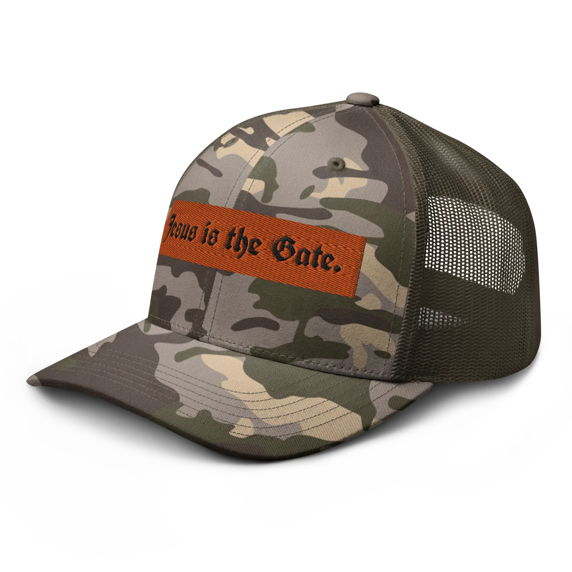Jesus is the Gate. Camouflage trucker hat - Da G.A.T.E 33