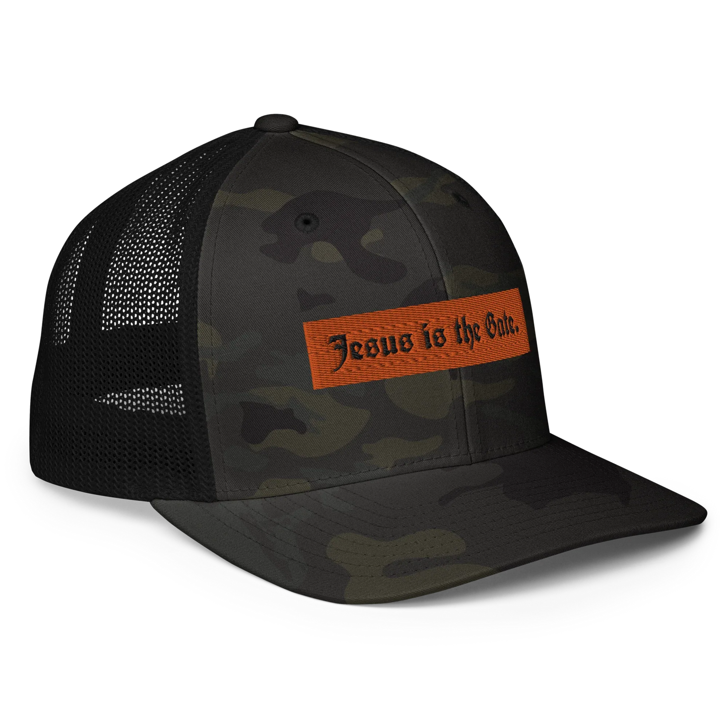 Jesus is the Gate. Closed-back trucker cap - Da G.A.T.E 33