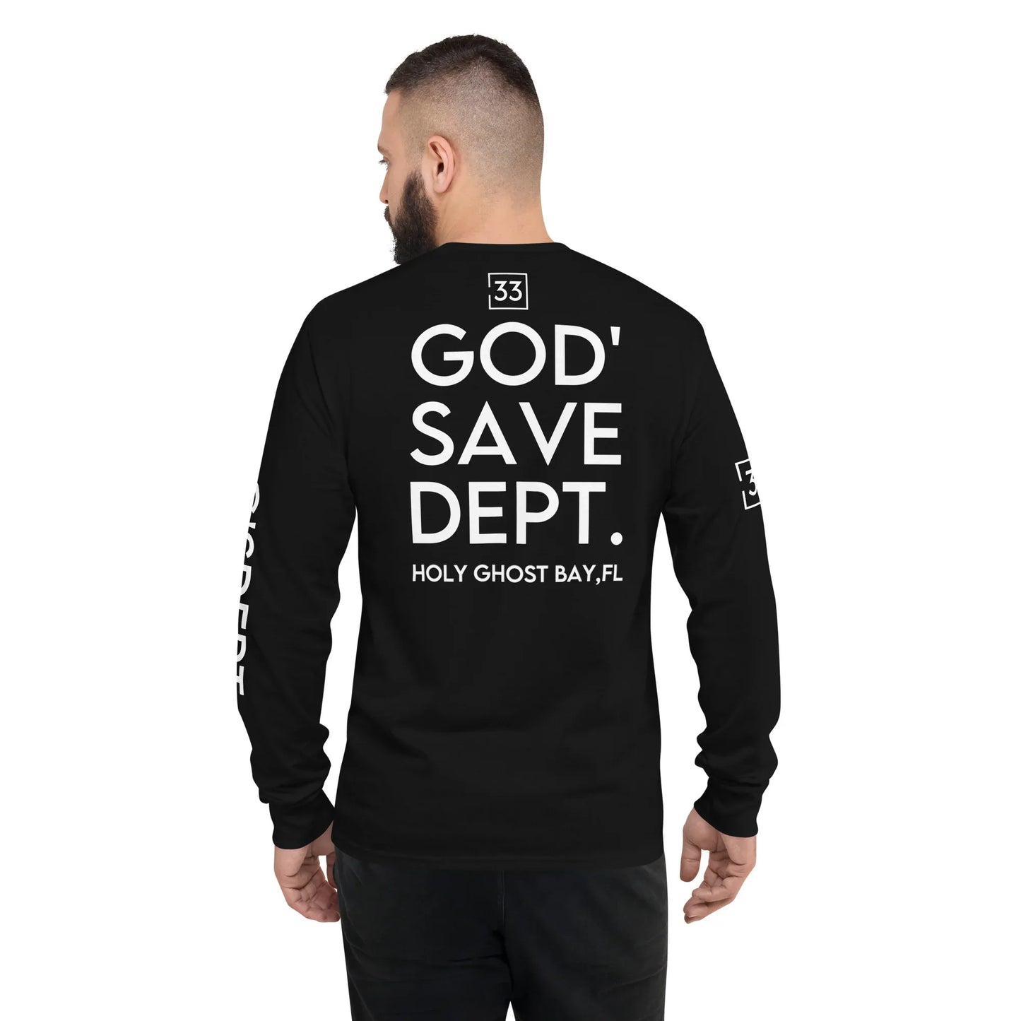 GOD’SAVE DEPT. Men's Champion Long Sleeve Shirt - Da G.A.T.E 33