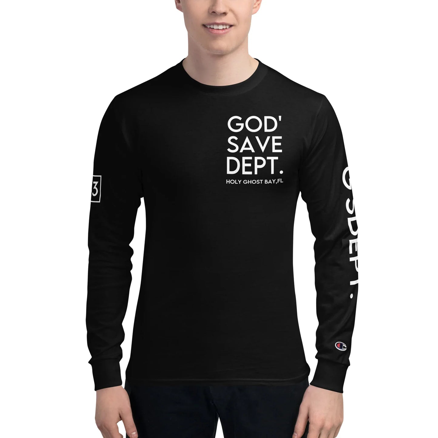 GOD’SAVE DEPT. Men's Champion Long Sleeve Shirt - Da G.A.T.E 33