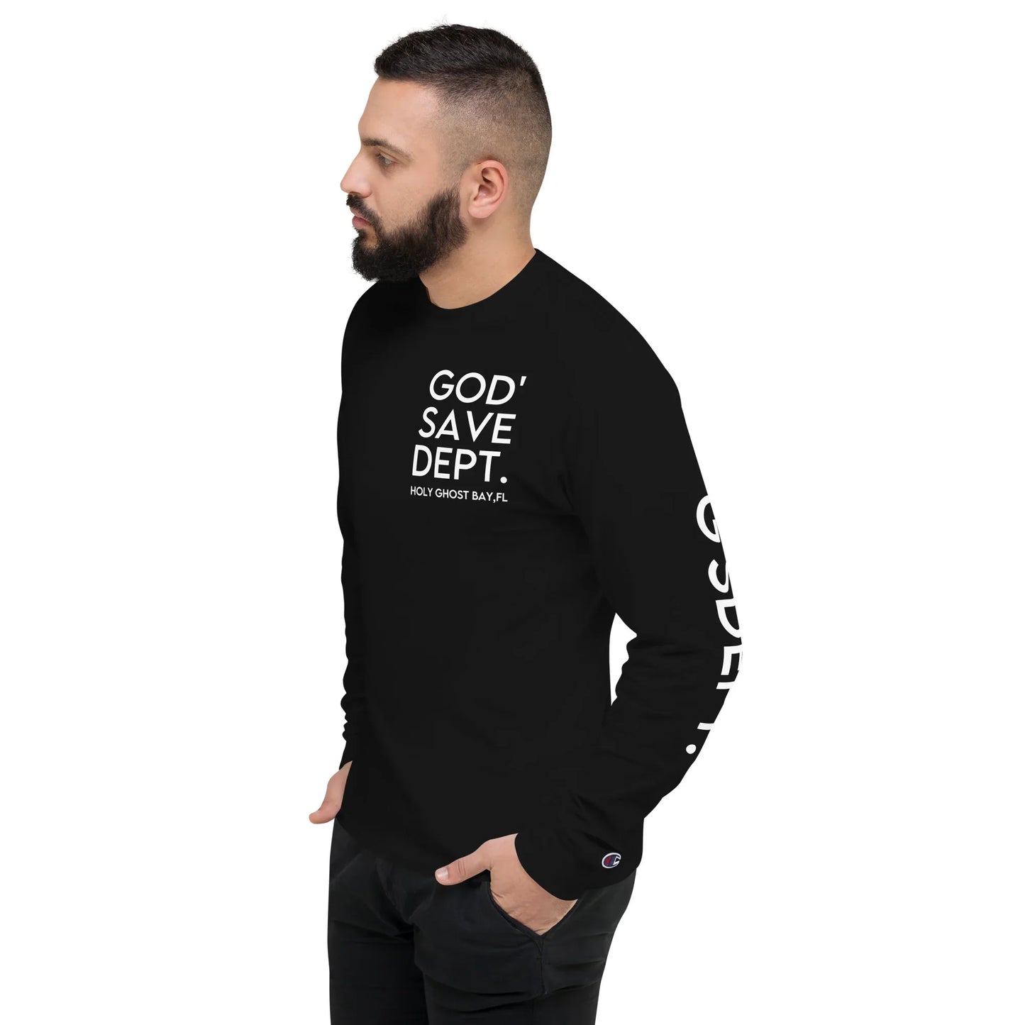 GOD’SAVE DEPT. Men's Champion Long Sleeve Shirt - Da G.A.T.E 33
