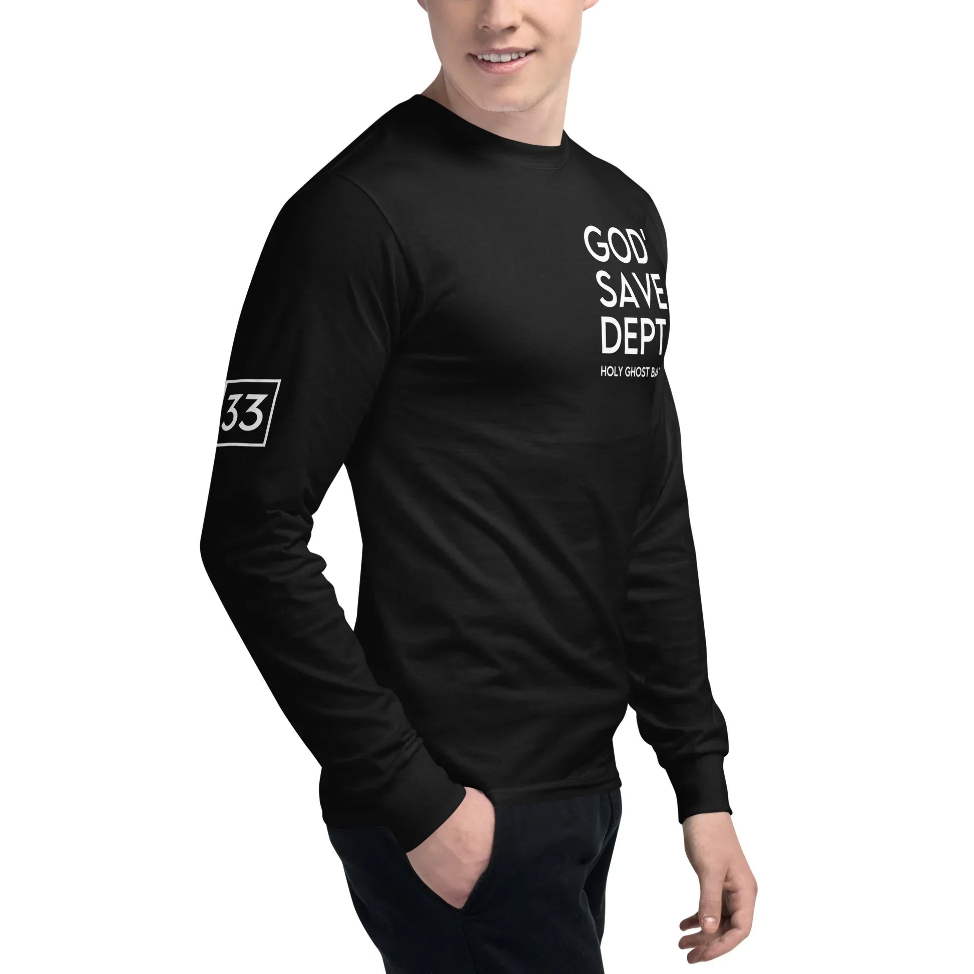 GOD’SAVE DEPT. Men's Champion Long Sleeve Shirt - Da G.A.T.E 33