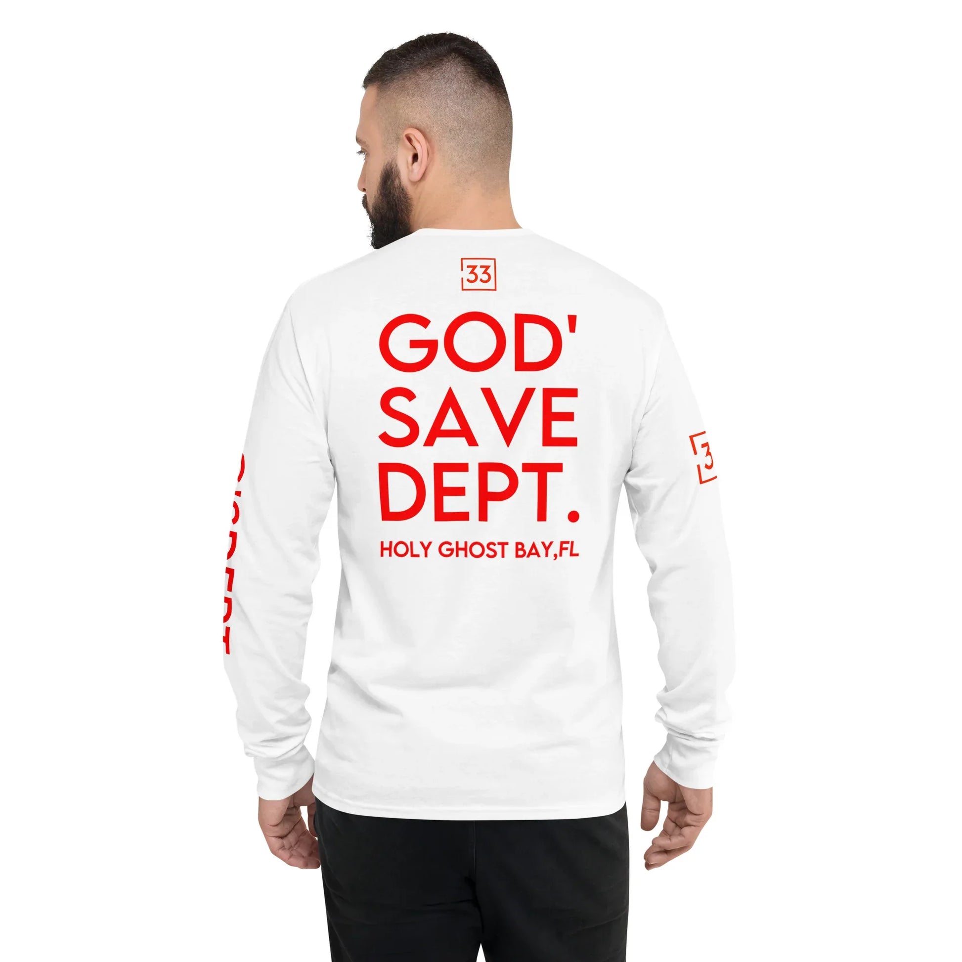 GOD’SAVE DEPT. Men's Champion Long Sleeve Shirt - Da G.A.T.E 33