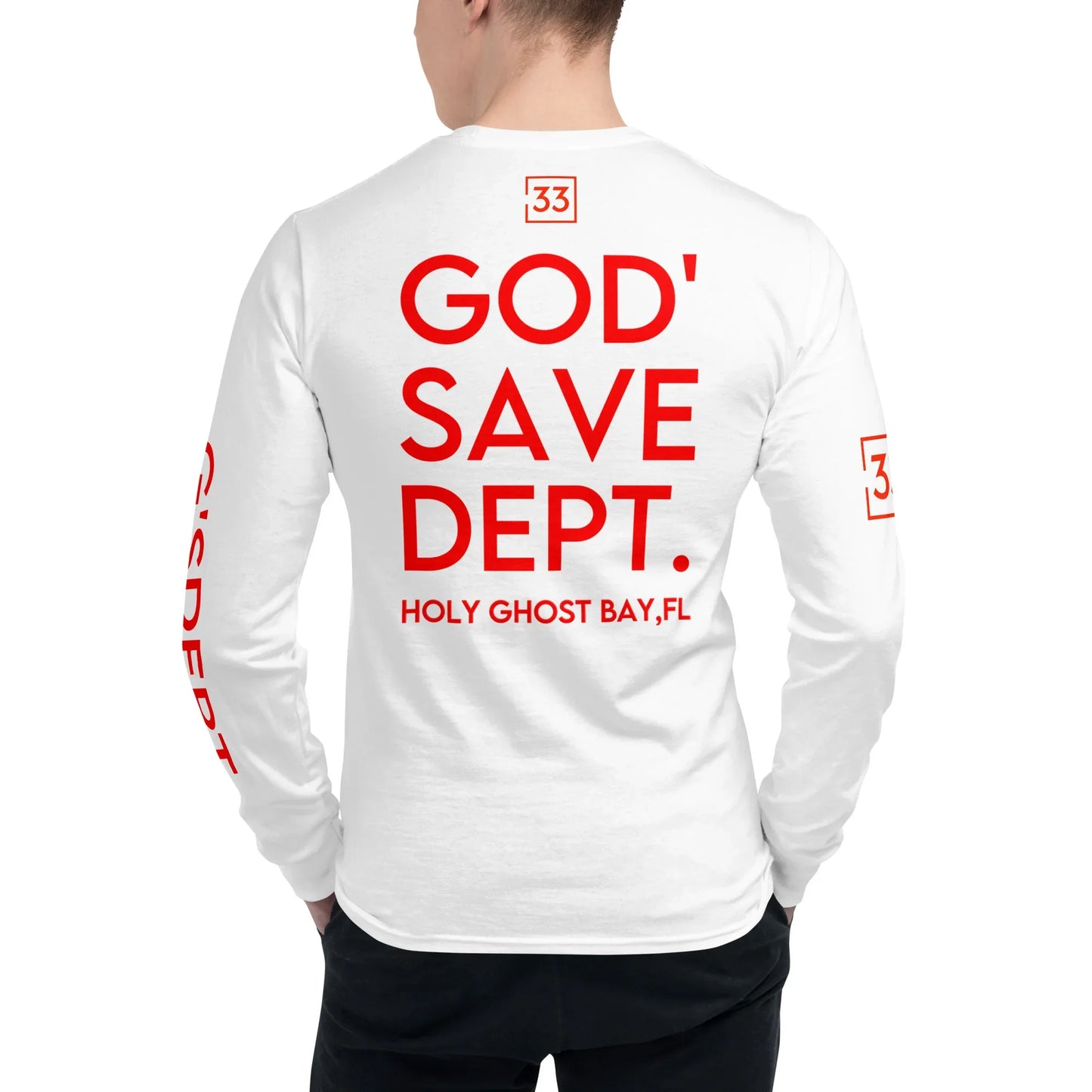 GOD’SAVE DEPT. Men's Champion Long Sleeve Shirt - Da G.A.T.E 33
