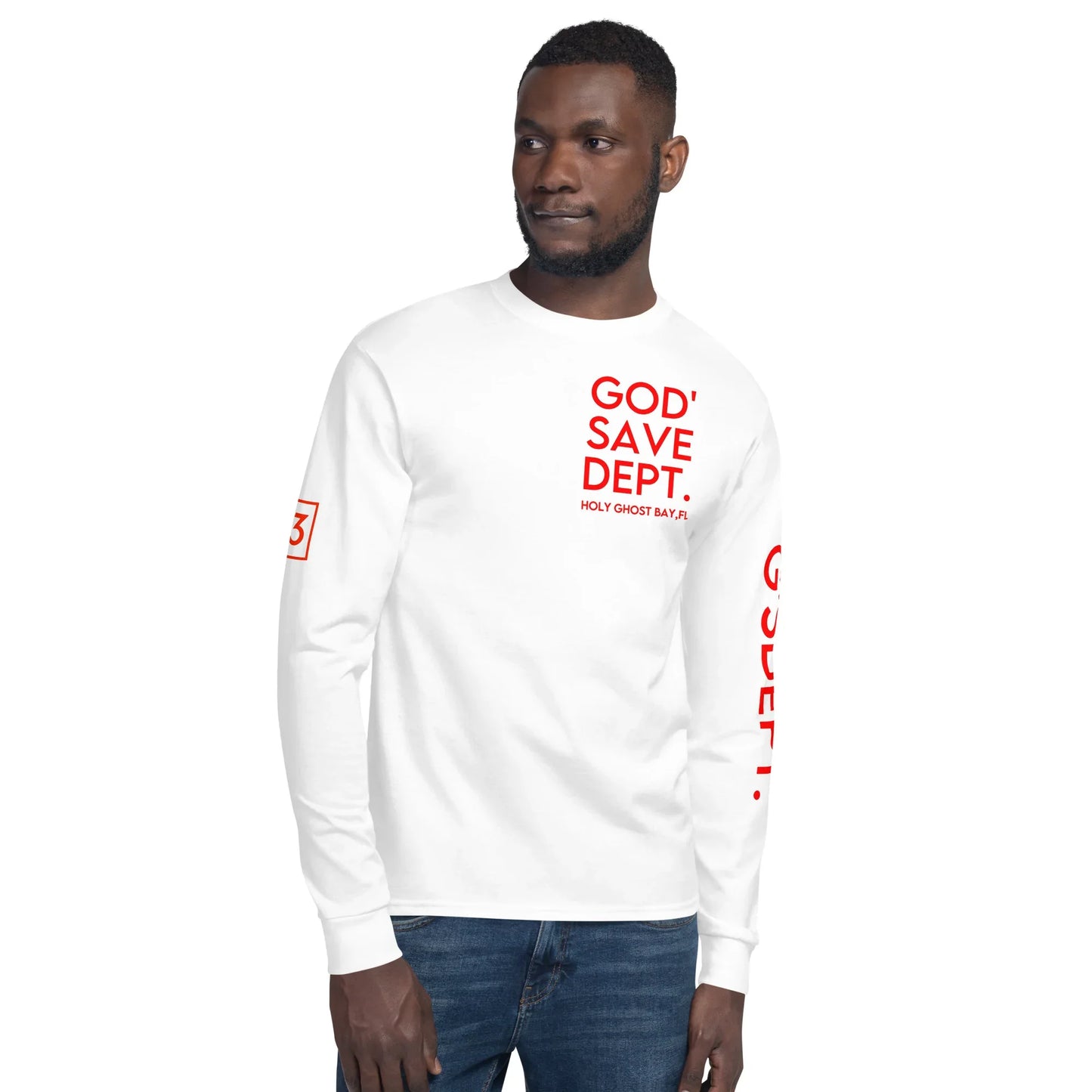 GOD’SAVE DEPT. Men's Champion Long Sleeve Shirt - Da G.A.T.E 33