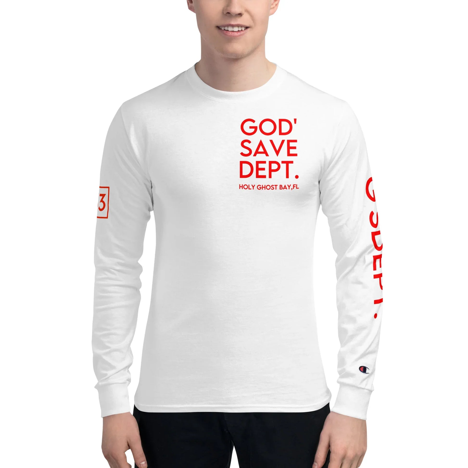 GOD’SAVE DEPT. Men's Champion Long Sleeve Shirt - Da G.A.T.E 33