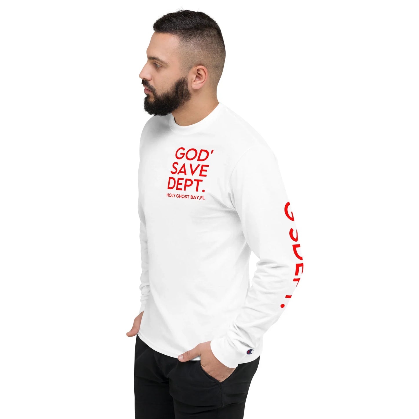GOD’SAVE DEPT. Men's Champion Long Sleeve Shirt - Da G.A.T.E 33