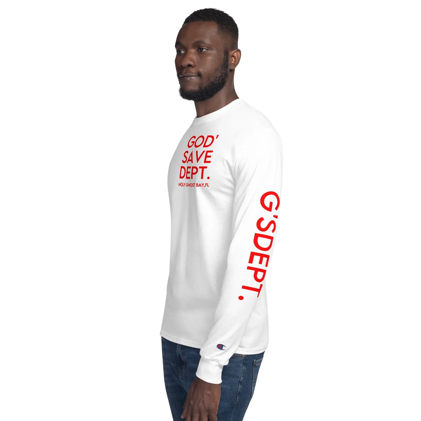 GOD’SAVE DEPT. Men's Champion Long Sleeve Shirt - Da G.A.T.E 33