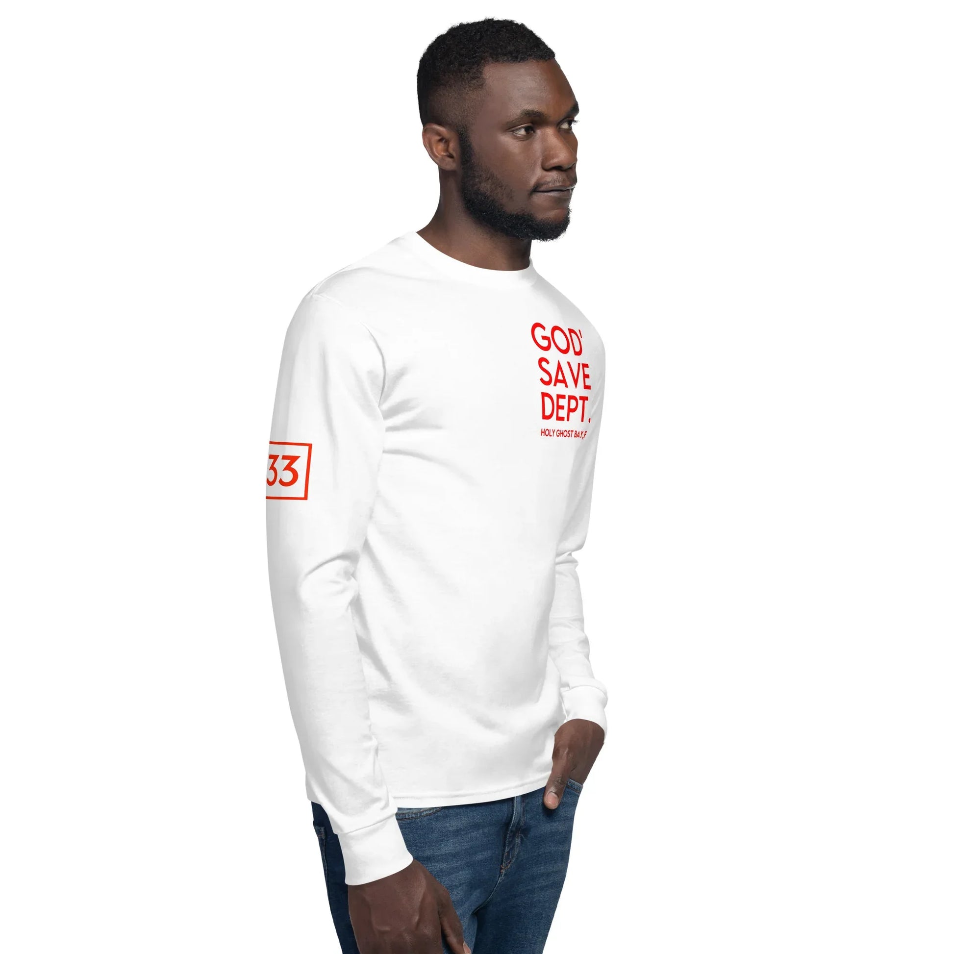 GOD’SAVE DEPT. Men's Champion Long Sleeve Shirt - Da G.A.T.E 33