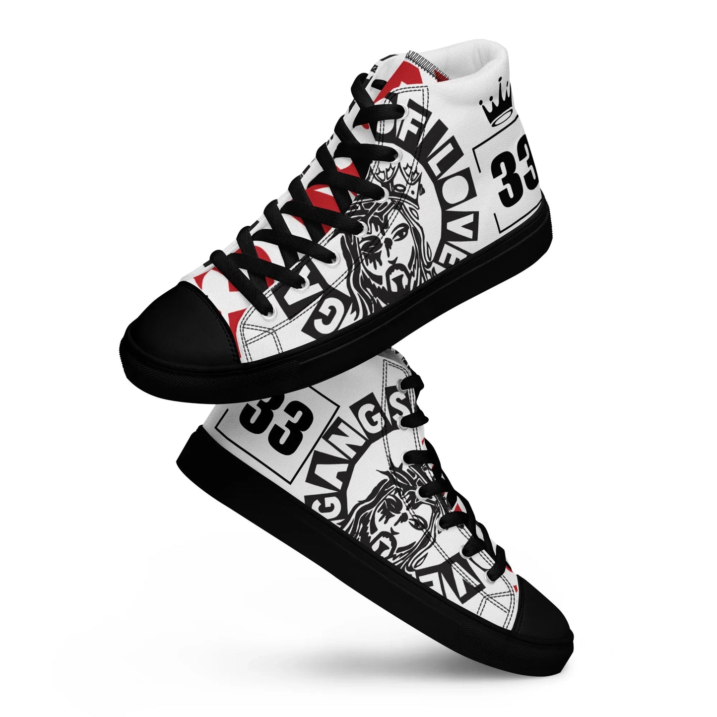 Gangsta of love Men’s high top canvas shoes - Da G.A.T.E 33
