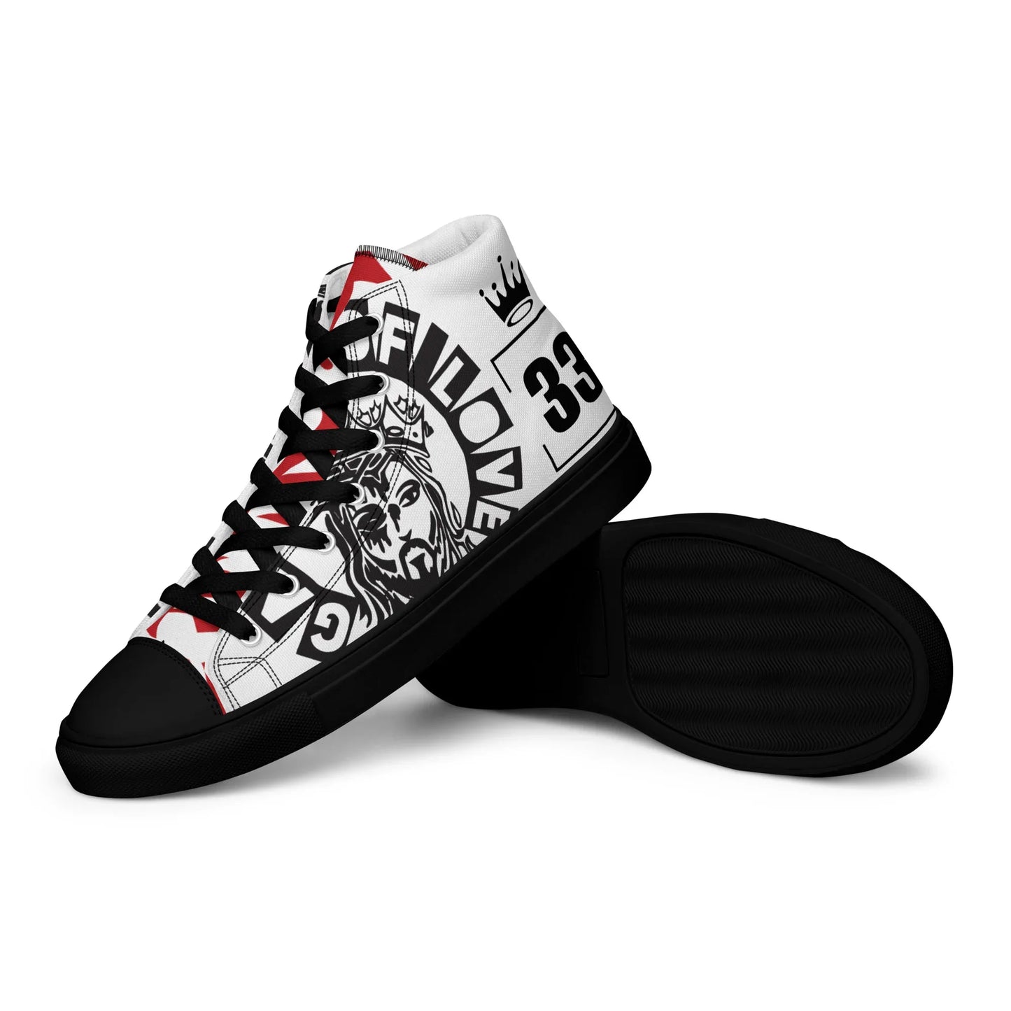 Gangsta of love Men’s high top canvas shoes - Da G.A.T.E 33