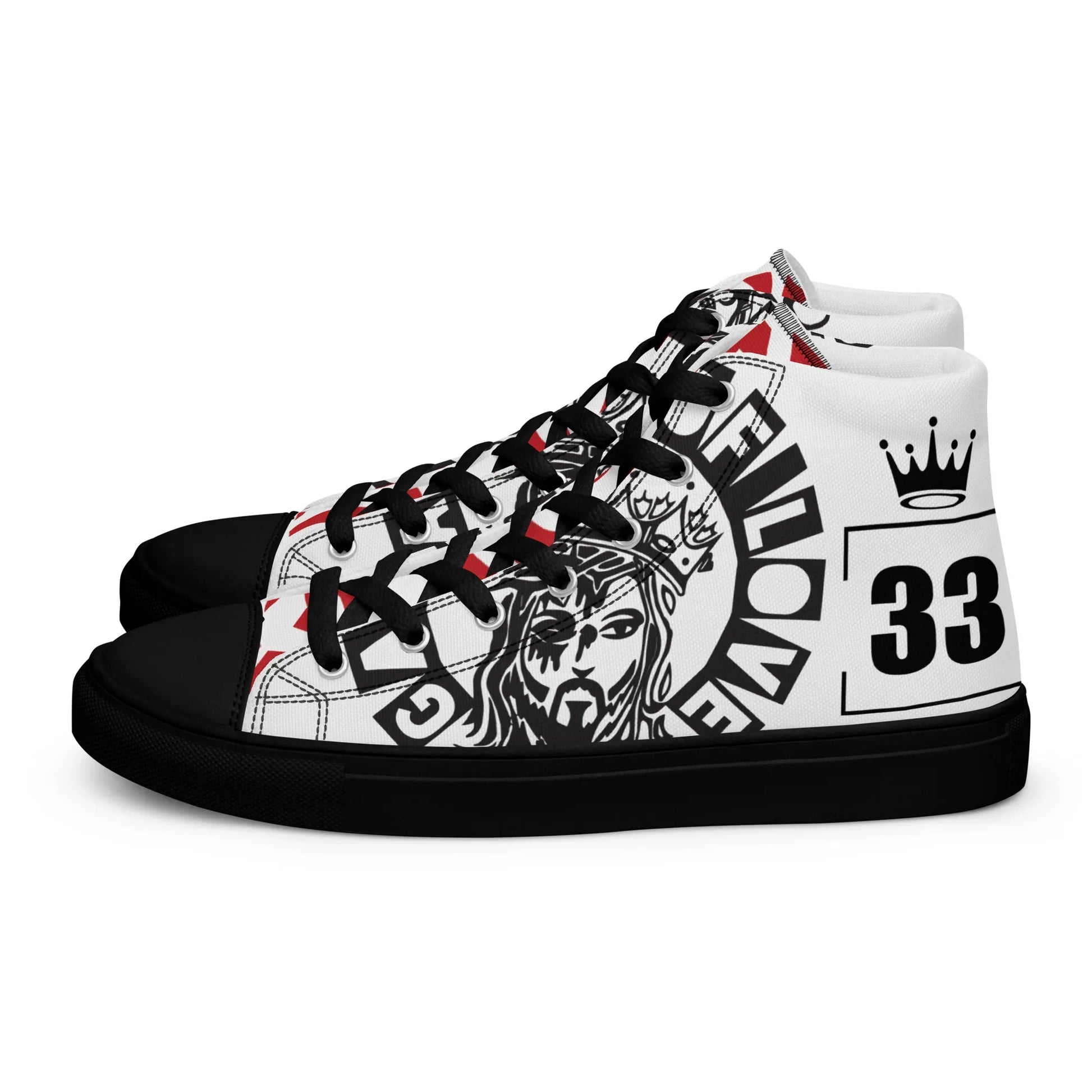 Gangsta of love Men’s high top canvas shoes - Da G.A.T.E 33