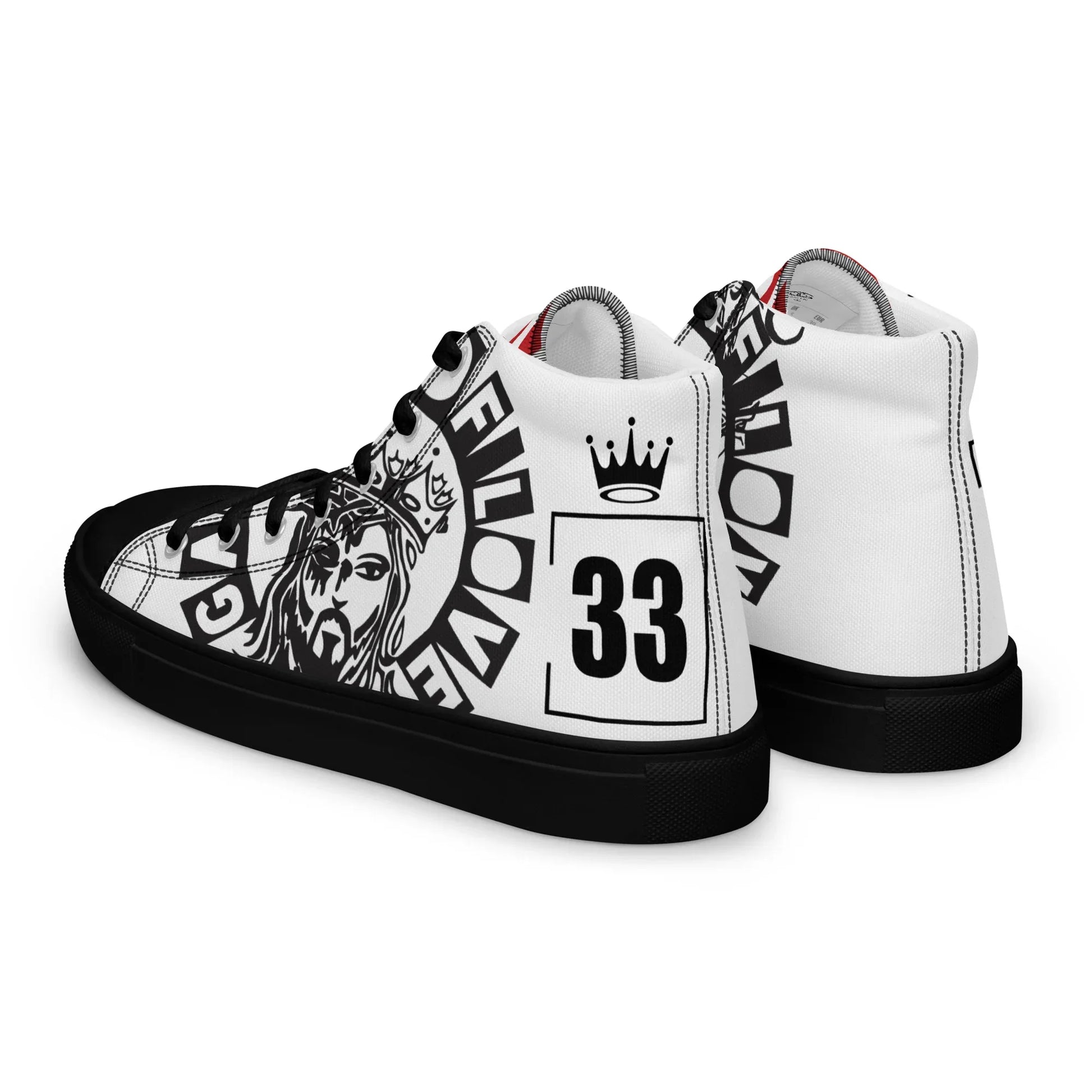 Gangsta of love Men’s high top canvas shoes - Da G.A.T.E 33