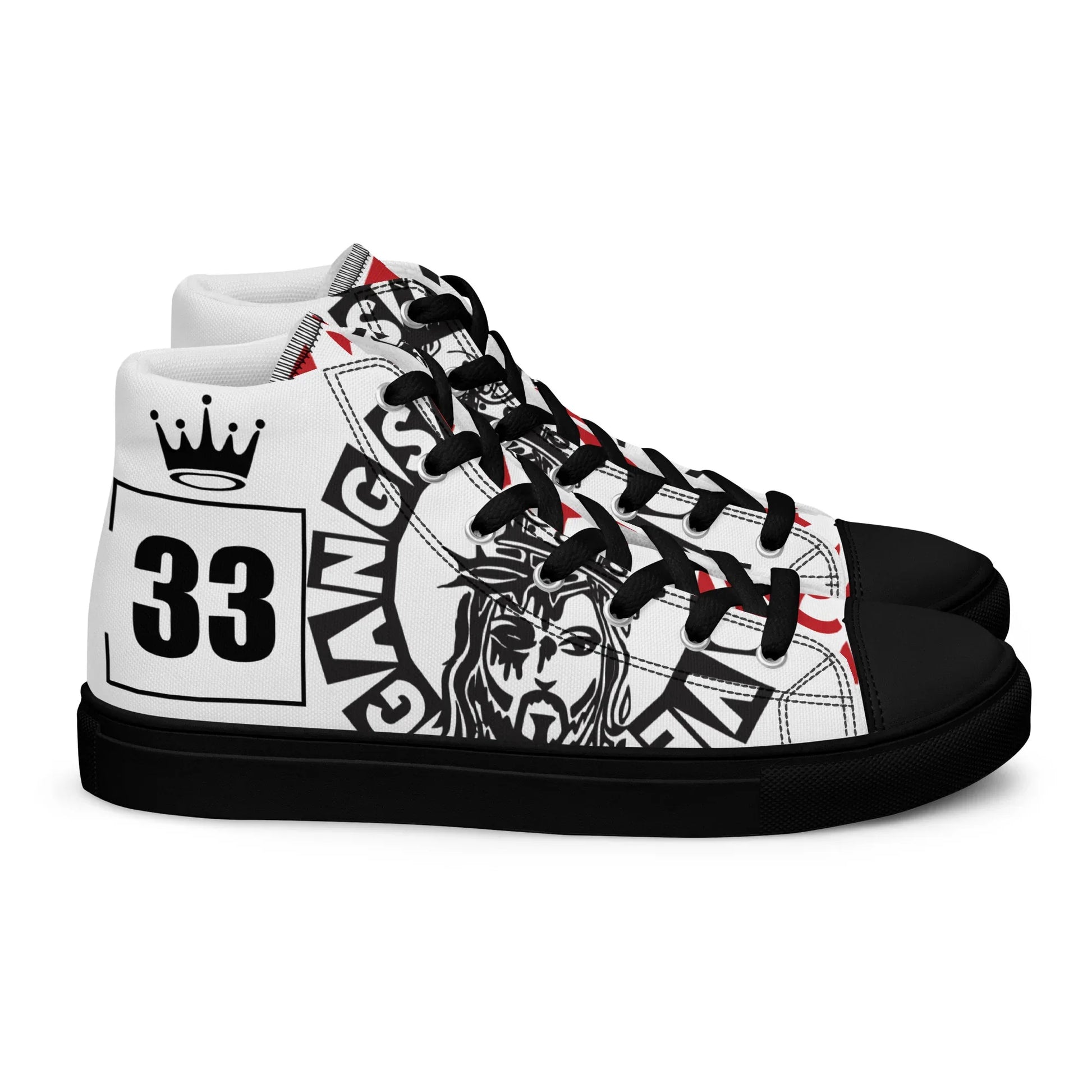 Gangsta of love Men’s high top canvas shoes - Da G.A.T.E 33