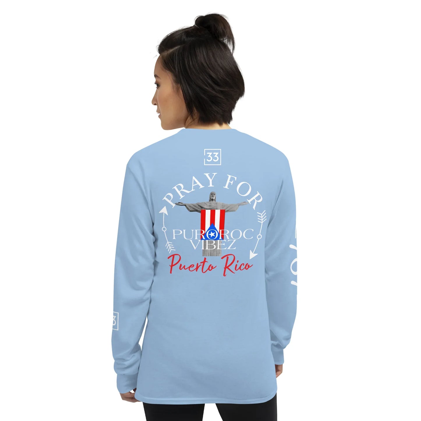 PRAY FOR PR Men’s Long Sleeve Shirt - Da G.A.T.E 33