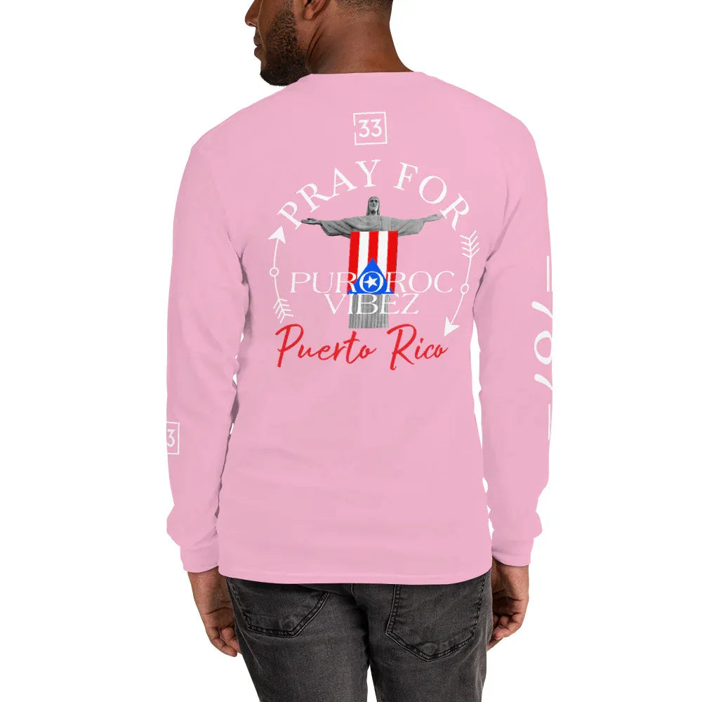 PRAY FOR PR Men’s Long Sleeve Shirt - Da G.A.T.E 33