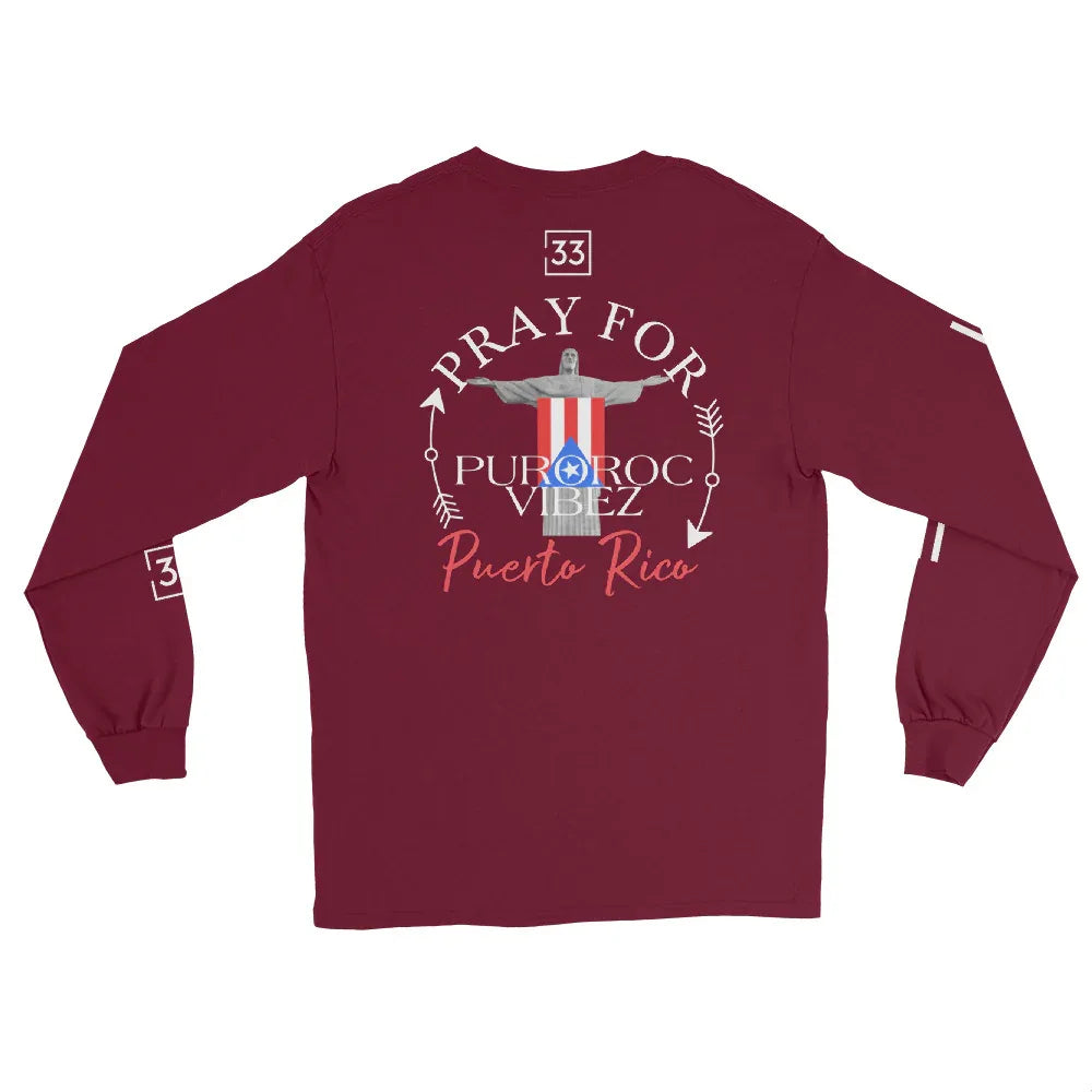 PRAY FOR PR Men’s Long Sleeve Shirt - Da G.A.T.E 33