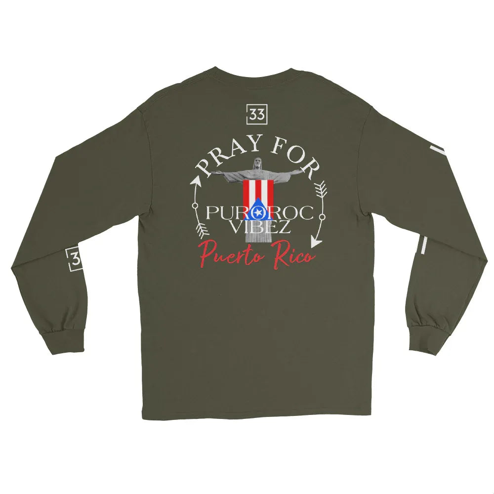 PRAY FOR PR Men’s Long Sleeve Shirt - Da G.A.T.E 33
