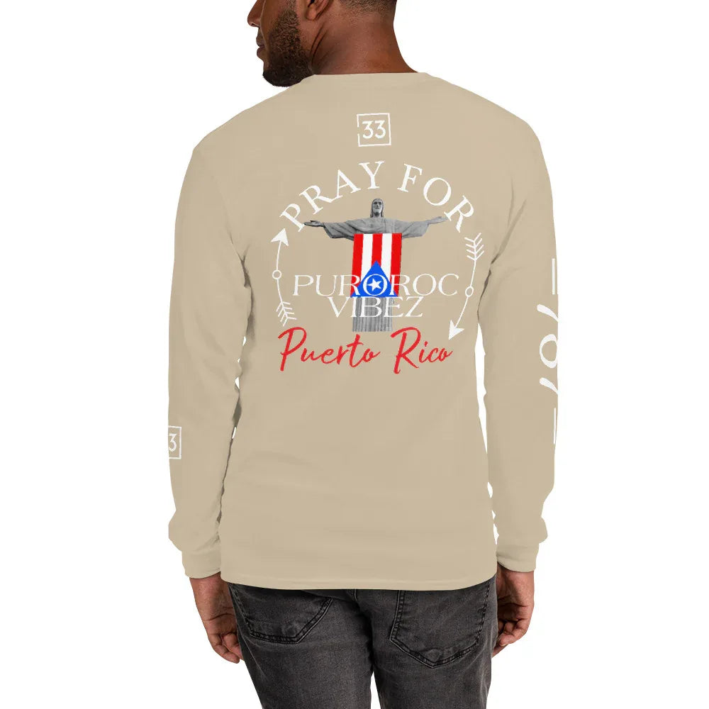 PRAY FOR PR Men’s Long Sleeve Shirt - Da G.A.T.E 33